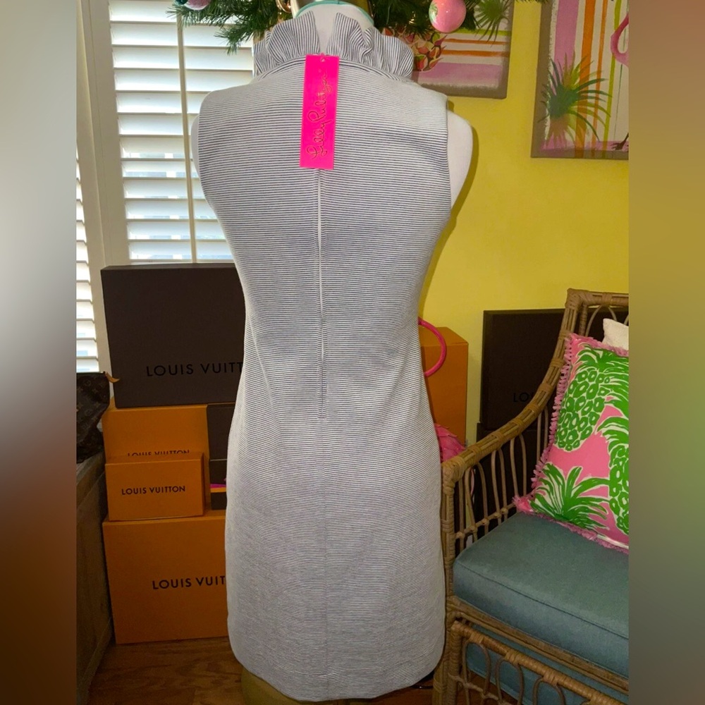 Lilly Pulitzer NWT Tisbury Shift Dress True Navy Lucky Catch $158 Size XXS - Picture 4 of 5